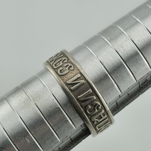 Russian Sterling Silver Ring 925 Band Size 10 Vintage Religious Jewelry USSR - Picture 4 of 11